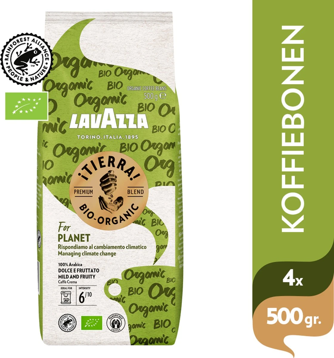 Lavazza Tierra For Planet Biologische Koffiebonen - 500 Gram X4 4 Lavazza Tierra For Planet Biologische Koffiebonen - 500 Gram X4 - Afbeelding 2