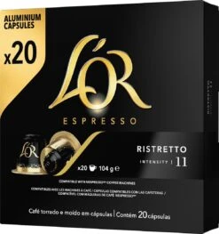 L'OR Espresso Ristretto Koffiecups - Intensiteit 11/12 - 10 X 20 Capsules -Koffie Series Winkel 1128x1200