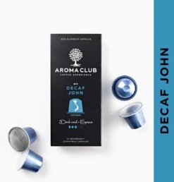 Aroma Club - Nespresso Compatible Capsules (120 St.) - No. 5 Decaf John - Intensiteit 3/5 - Decaf - 100% Aluminium Koffiecups 12 Aroma Club - Nespresso Compatible Capsules (120 St.) - No. 5 Decaf John - Intensiteit 3/5 - Decaf - 100% Aluminium Koffiecups -Koffie Series Winkel 1149x1200