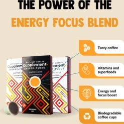 Cupplement Energy/Focus Blend Dark Roast Espresso - 10 Nespresso Koffiecups - Koffie Met Vitamines, Extra Cafeïne En Superfoods - Duurzame Biologische Afbreekbare Koffie Capsules -Koffie Series Winkel 1198x1200 6