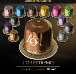 L'OR Lungo Estremo Koffiecups - Intensiteit 10/12 - 10 X 10 Capsules 23 L'OR Lungo Estremo Koffiecups - Intensiteit 10/12 - 10 X 10 Capsules -Koffie Series Winkel 1200x1173 2