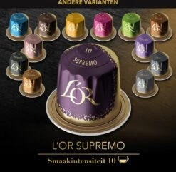 L'OR Espresso Supremo Koffiecups - Intensiteit 10/12 - 10 X 10 Capsules -Koffie Series Winkel 1200x1173 3