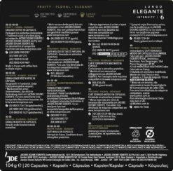 L'OR Lungo Elegante Koffiecups - Intensiteit 6/12 - 10 X 20 Capsules -Koffie Series Winkel 1200x1186 6