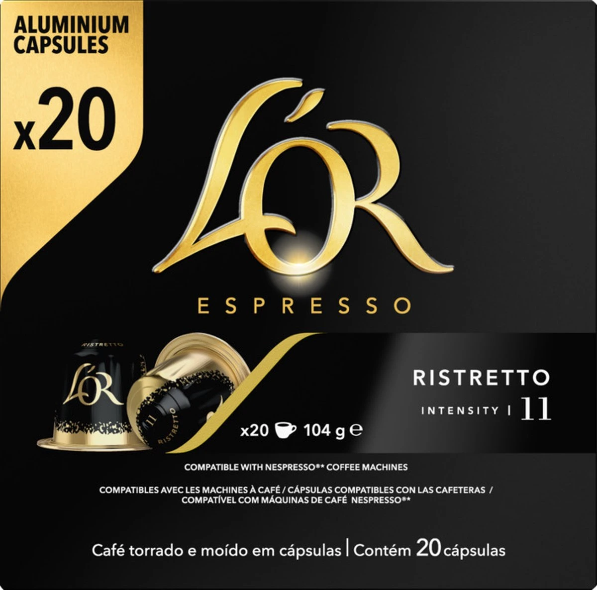 Koffiecups Douwe Egberts L'OR Espresso Ristretto - 20 Cups - Koffie Smaaksterkte 11 3 Koffiecups Douwe Egberts L'OR Espresso Ristretto - 20 Cups - Koffie Smaaksterkte 11