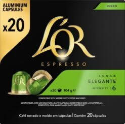 L'OR Lungo Elegante Koffiecups - Intensiteit 6/12 - 10 X 20 Capsules -Koffie Series Winkel 1200x1187 5