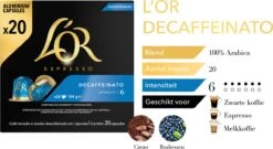 L'OR Espresso Decaffeinato (6) - 10 X 20 Koffiecups -Koffie Series Winkel 1200x656 2
