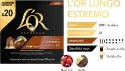 L'OR Lungo Estremo (10) - 10 X 20 Koffiecups -Koffie Series Winkel 1200x678 1