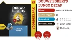 Douwe Egberts Lungo Decaf (6) - 10 X 20 Koffiecups -Koffie Series Winkel 1200x681