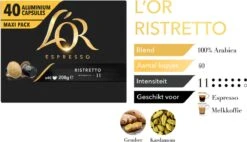 L'OR Espresso Ristretto Koffiecups - Intensiteit 11/12 - 4 X 40 Capsules -Koffie Series Winkel 1200x691 1