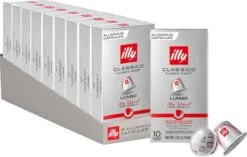 Illy Lungo Classico Koffiecups - Intensiteit 5/9 - 10 X 10 Capsules