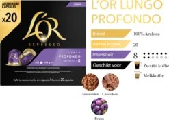 L'OR Lungo Profondo Koffiecups - Intensiteit 8/12 - 10 X 20 Capsules -Koffie Series Winkel 1200x852