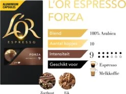 L'OR Espresso Forza Koffiecups - Intensiteit 9/12 - 10 X 10 Capsules -Koffie Series Winkel 1200x894 1