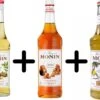 Monin Koffiesiroop VOORDEELPACK Vanille 25cl + Hazelnut 25cl + Caramel 25cl Set 3 Flessen -Koffie Series Winkel 1200x926