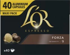 L'OR Espresso Forza Koffiecups - Intensiteit 9/12 - 4 X 40 Capsules -Koffie Series Winkel 1200x942 1