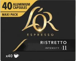 L'OR Espresso Ristretto Koffiecups - Intensiteit 11/12 - 4 X 40 Capsules -Koffie Series Winkel 1200x966 3