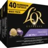 L'OR Lungo Profondo Koffiecups - Intensiteit 8/12 - 4 X 40 Capsules -Koffie Series Winkel 1200x984