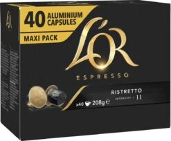 L'OR Espresso Ristretto Koffiecups - Intensiteit 11/12 - 4 X 40 Capsules -Koffie Series Winkel 1200x989 1