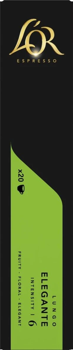 L'OR Lungo Elegante Koffiecups - Intensiteit 6/12 - 10 X 20 Capsules -Koffie Series Winkel 253x1200 6