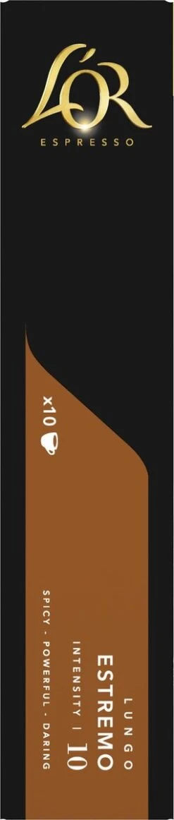 L'OR Lungo Estremo Koffiecups - Intensiteit 10/12 - 10 X 10 Capsules 16 L'OR Lungo Estremo Koffiecups - Intensiteit 10/12 - 10 X 10 Capsules -Koffie Series Winkel 255x1200 3