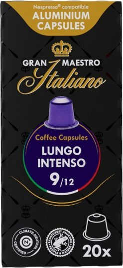 Gran Maestro Italiano - Lungo Intenso - Koffiecups - Nespresso Compatibel Capsules - Krachtige Smaak - 6 X 20 Cups -Koffie Series Winkel 552x1200