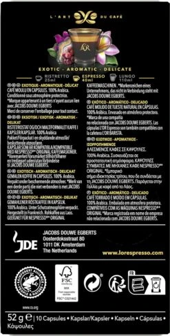 L'OR Espresso Limited Creations Laos Bolaven Koffiecups - Intensiteit 7/12 - 10 X 10 Capsules -Koffie Series Winkel 607x1200 10
