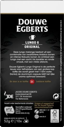 Douwe Egberts Lungo Original Koffiecups - Intensiteit 6/12 - 10 X 10 Capsules -Koffie Series Winkel 607x1200 8