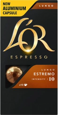 L'OR Lungo Estremo Koffiecups - Intensiteit 10/12 - 10 X 10 Capsules 24 L'OR Lungo Estremo Koffiecups - Intensiteit 10/12 - 10 X 10 Capsules -Koffie Series Winkel 612x1200