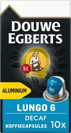 Douwe Egberts Lungo Decaf Koffiecups - Intensiteit 6/12 - 10 X 10 Capsules -Koffie Series Winkel 643x1200 1