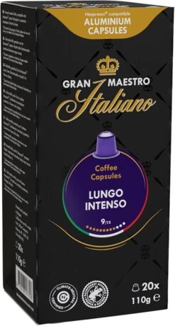 Gran Maestro Italiano - Lungo Intenso - Koffiecups - Nespresso Compatibel Capsules - Krachtige Smaak - 6 X 20 Cups -Koffie Series Winkel 644x1200 1
