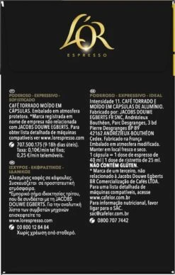 L'OR Espresso Ristretto Koffiecups - Intensiteit 11/12 - 4 X 40 Capsules -Koffie Series Winkel 764x1200