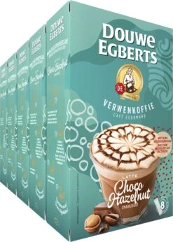 Douwe Egberts Latte Choco Hazelnut Oploskoffie - 5/9 Intensiteit - 5 X 8 Zakjes