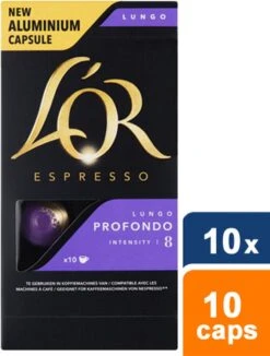 L'OR Lungo Profondo Koffiecups - Intensiteit 8/12 - 10 X 10 Capsules -Koffie Series Winkel 909x1200 1