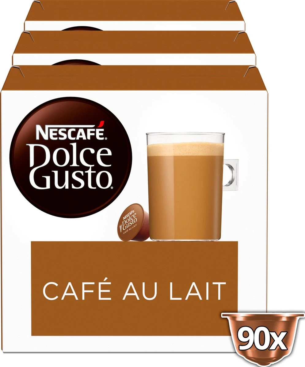 Nescafé Dolce Gusto Café Au Lait Capsules - 90 Koffiecups 4 Nescafé Dolce Gusto Café Au Lait Capsules - 90 Koffiecups - Afbeelding 2